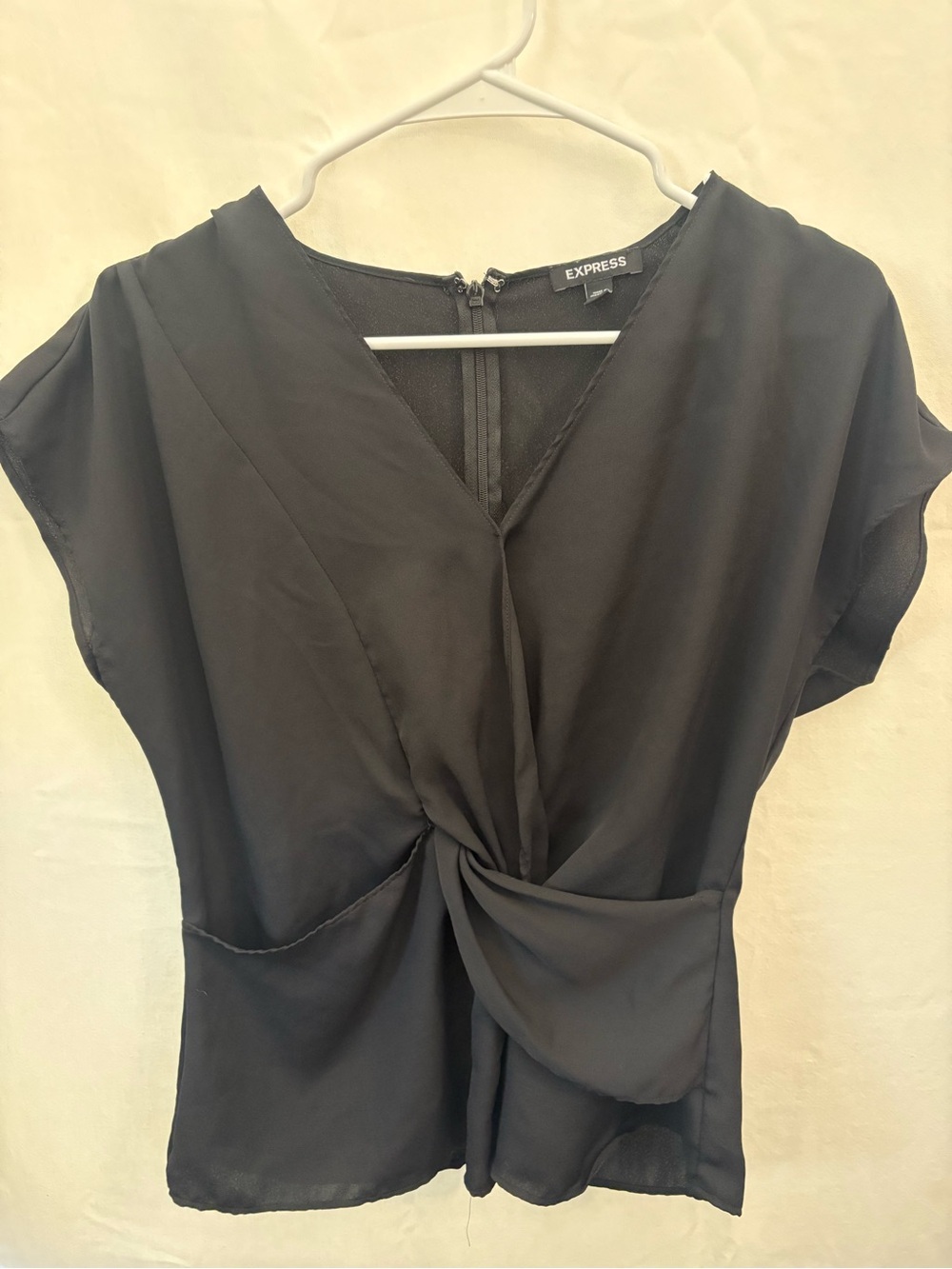 Express Black Twist-Front Blouse